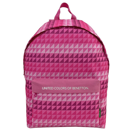 Σακίδιο ροζ Σχέδιο Τρίγωνα United Colors of Benetton 41x30x17cm Benetton 50-3350