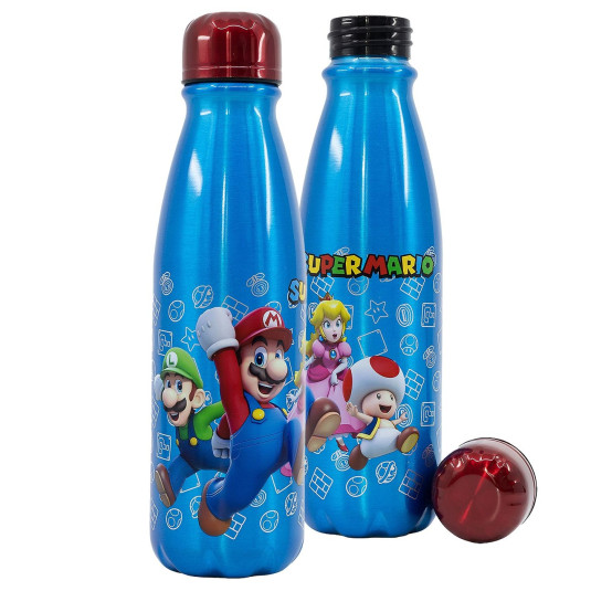 Παγούρι Αλουμινίου Super Mario 600ml 23,5x5,5cm 600ml JustNote 703682 50-3662