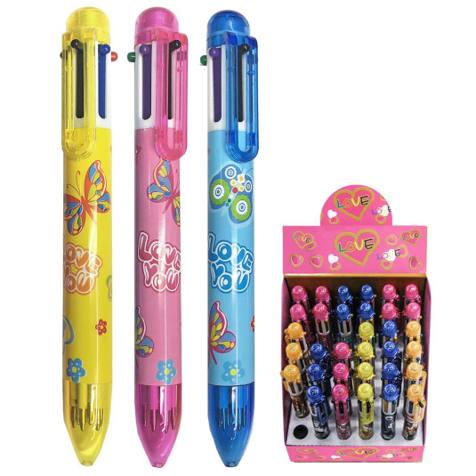 Στυλό 6 Χρωμάτων Ballpoint 1.0mm  JustNote 8095 - 36 ΤΕΜ 60-75
