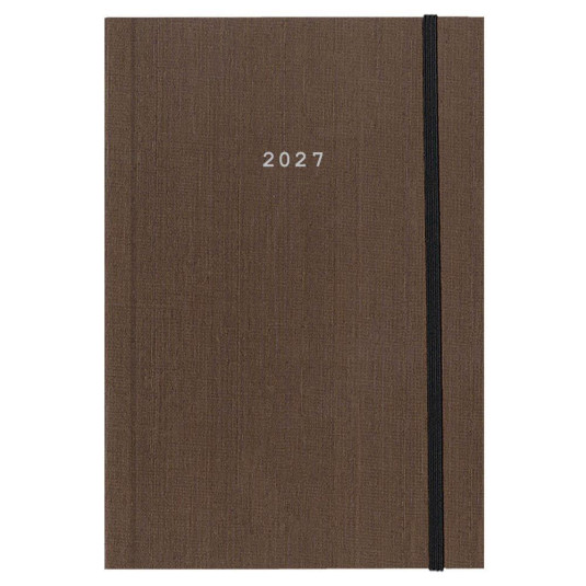 Next ημερολόγιο 2027 fabric ημερήσιο δετό καφέ με λάστιχο 17x25εκ.  Δυνατότητα εκτύπωσης