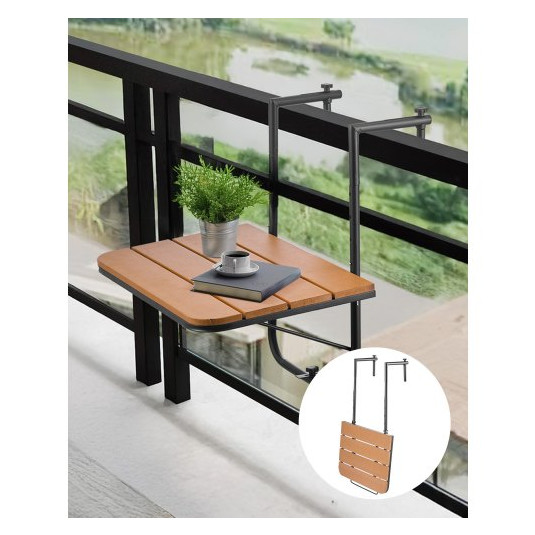 VEVOR Μπαλκόνι Τραπέζι Κρεμαστό Ρυθμιζόμενο 25 x 24 in FXGZSM25INCHDZVCRV0