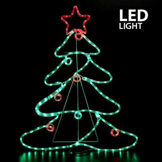 ΔΕΝΤΡΟ ΜΕ ΜΠΑΛΕΣ ΚΑΙ ΑΣΤΕΡΙ, 6m LED ΦΩΤΟΣΩΛΗΝΑΣ, ΜΟΝΟΚΑΝΑΛΟΣ, ΠΡΟΓΡΑΜΜΑ, ΠΟΡΤΟΚΑΛΙ - ΠΡΑΣΙΝΟ - ΚΟΚΚΙΝΟ, 88x68cm, IP44 - 2 ΤΕΜ