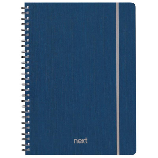 Next fabric τετράδιο σπιράλ λάστιχο μπλε 17x25εκ. 70φ. 2θ
