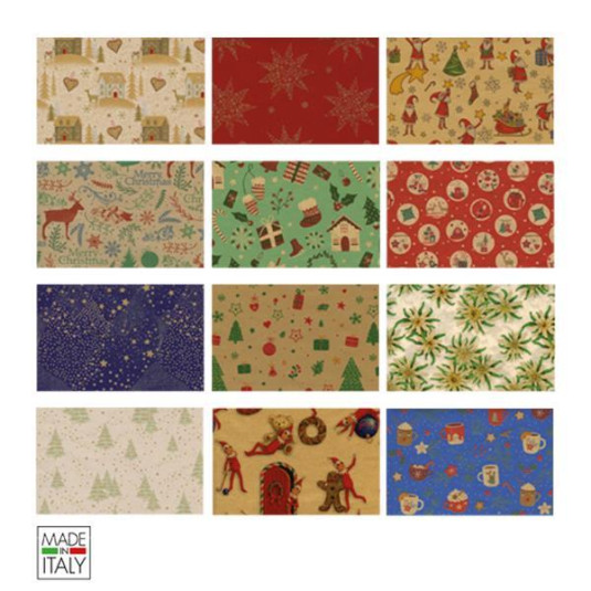 Χαρτί περιτυλίγματος σε ρολό 70x200εκ. "Christmas Κraft" - 50 ΤΕΜ