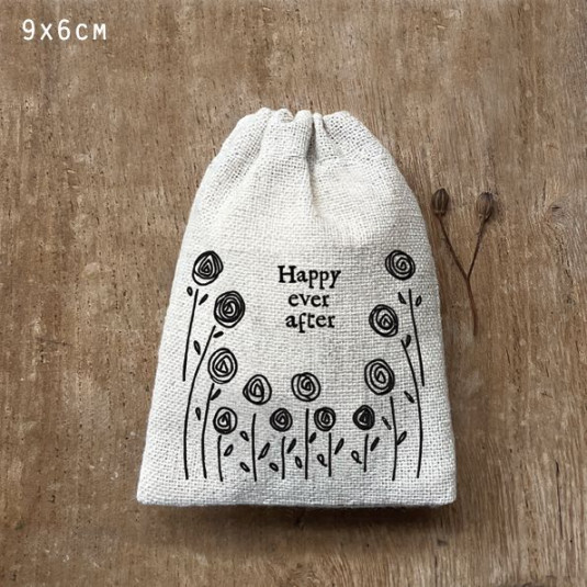 Μικρό πουγκί με κορδόνι 6,5x8,5εκ. - Happy ever after