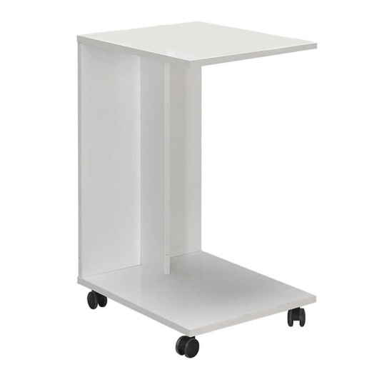 Τραπεζάκι βοηθητικό C-Shaped  χρώμα λευκό gloss 35x45x65εκ.