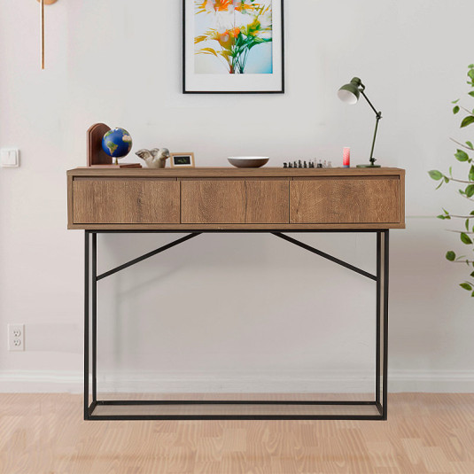 Κονσόλα Amedeo  χρώμα καρυδί 120x36x90εκ.