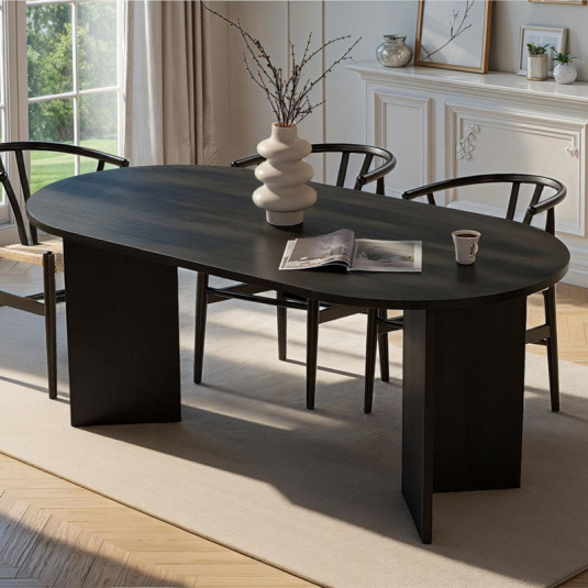 Τραπέζι Sablin  χρώμα black wood 180x89,5x75εκ.
