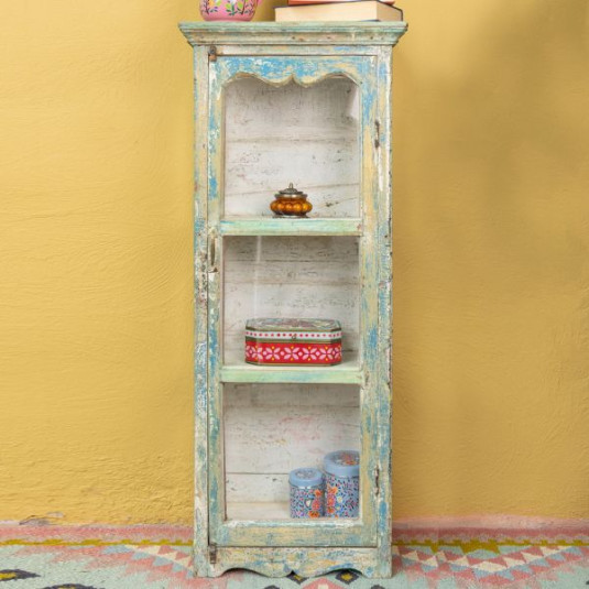 Έπιπλο Vintage μπλε πράσινο 47x27x115εκ.