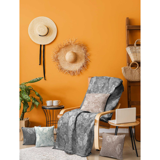 Ριχτάρι PAISLEY GREY Γκρι Ριχτάρι τριθέσιου καναπέ: 170 x 300 εκ. MADI