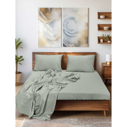 Σεντόνι SLEEK MINT Μέντα Σεντόνι μονό με λάστιχο: 100 x 200+35 εκ. MADI