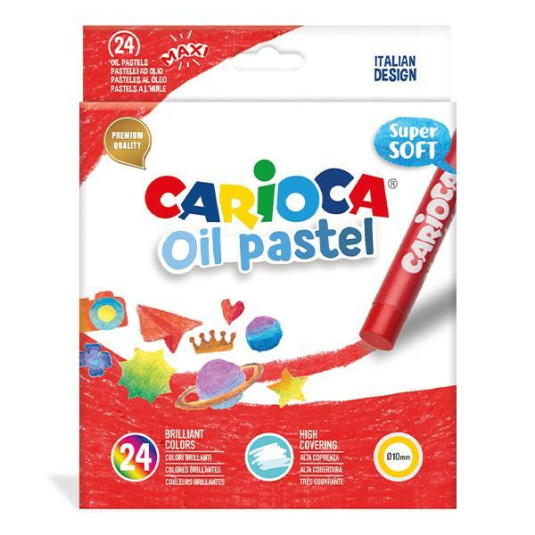 Carioca λαδοπαστέλ 24 χρωμάτων - 6 ΤΕΜ