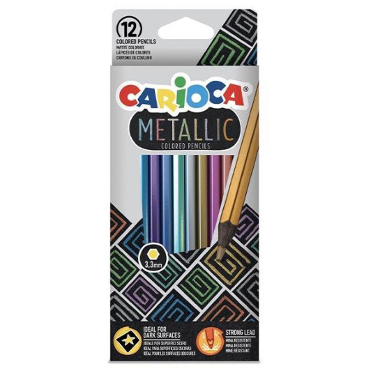 Carioca ξυλομπογιές με 12 μεταλλικά χρώματα - 12 ΤΕΜ