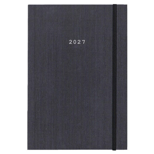 Next ημερολόγιο 2027 fabric ημερήσιο δετό γκρι με λάστιχο 17x25εκ.  Δυνατότητα εκτύπωσης
