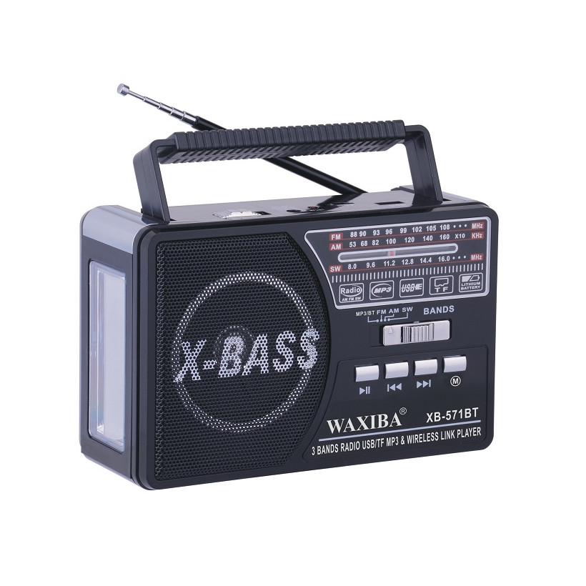 Επαναφορτιζόμενο ραδιόφωνο - XB-571BT - Waxiba - 005718 - Black