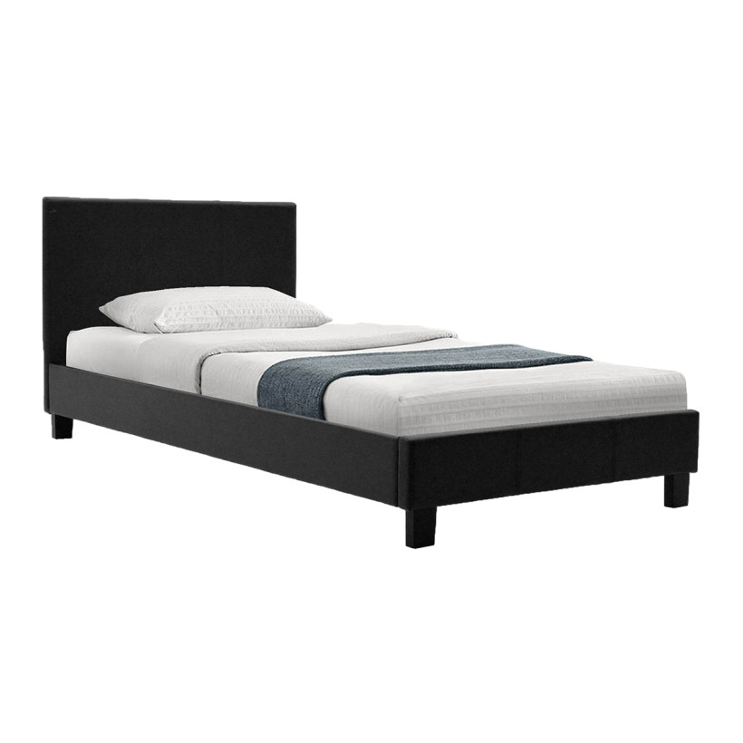 Κρεβάτι Nevil  100x200 PU χρώμα μαύρο ματ