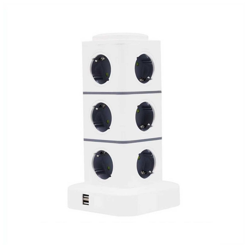 Κάθετο πολύπριζο 12 θέσεων - Σούκο - 2USB - 3m - RC-G12P - 012135