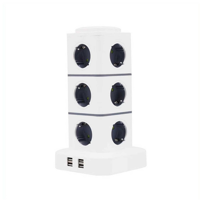 Κάθετο πολύπριζο 12 θέσεων - Σούκο - 4USB - 3m - RC-G12P - 012234