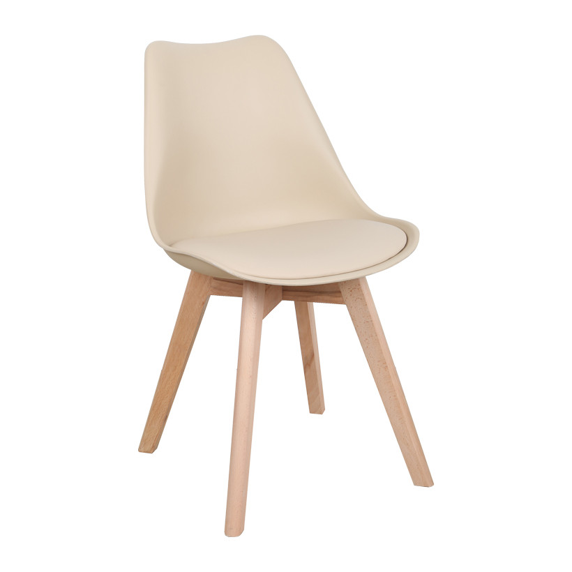 Καρέκλα Gaston  PP-PU taupe απόχρωση- φυσικό πόδι 43x51x75εκ
