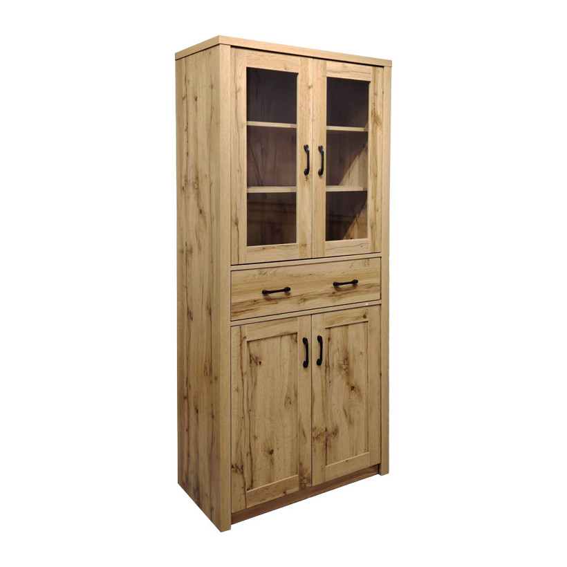 Βιτρίνα-ντουλάπα Nisso  σε oak απόχρωση 80x40x183.5εκ