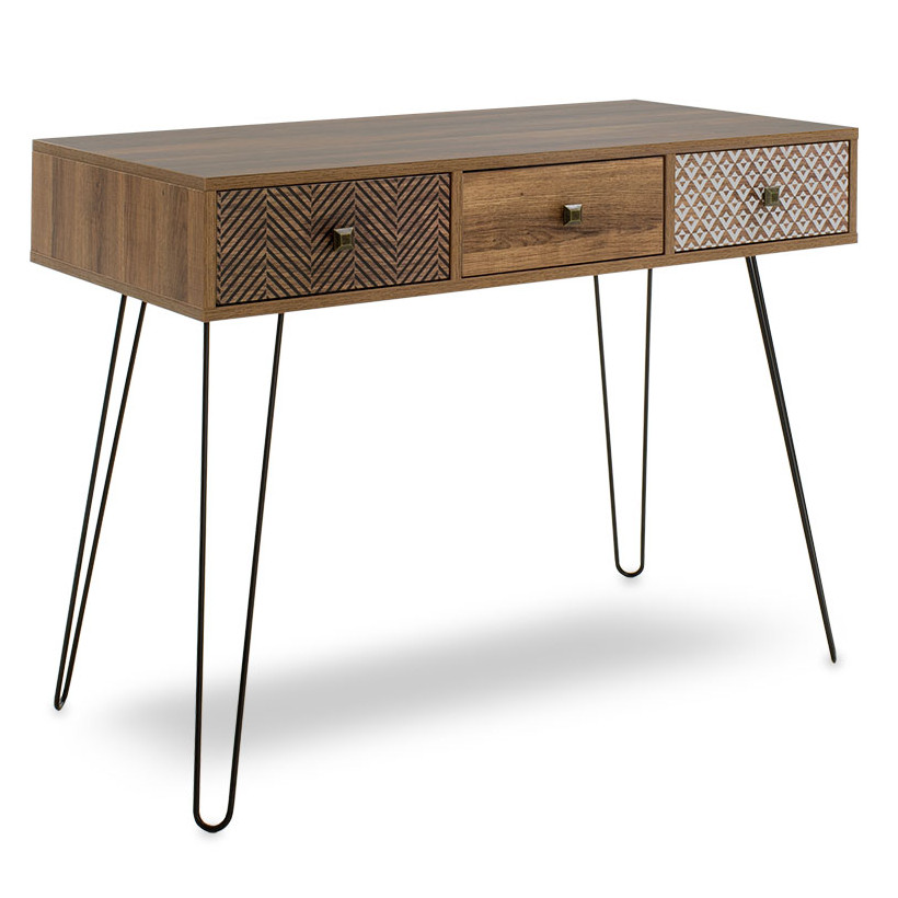 Κονσόλα Boho  καρυδί με μεταλλικά πόδια 100x50,5x74,5εκ