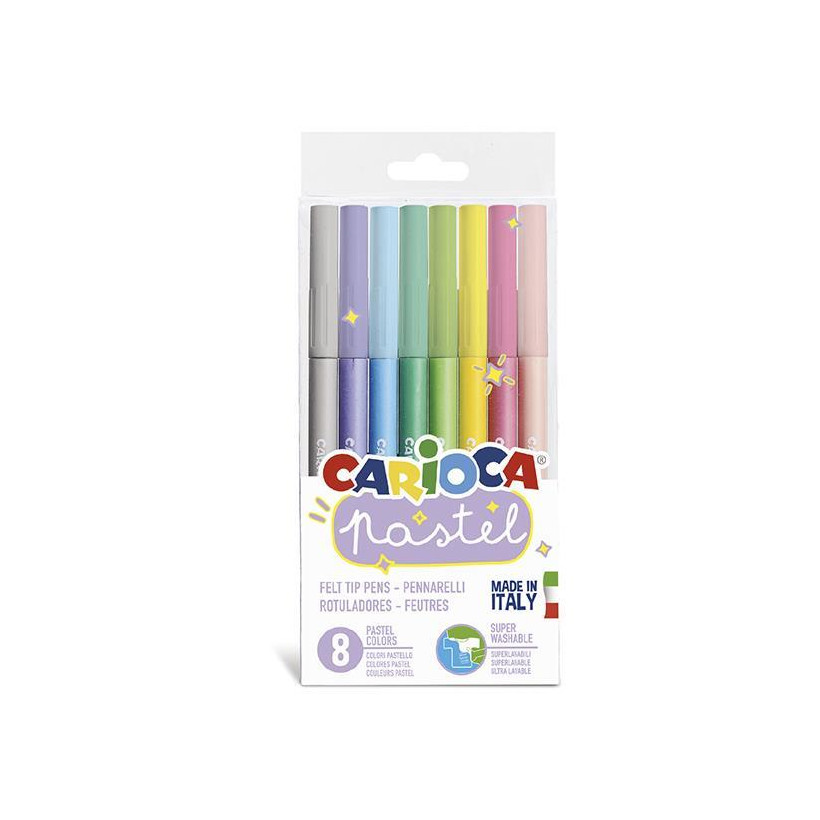 Carioca μαρκαδόροι pastel 8 χρωμάτων - 6 ΤΕΜ