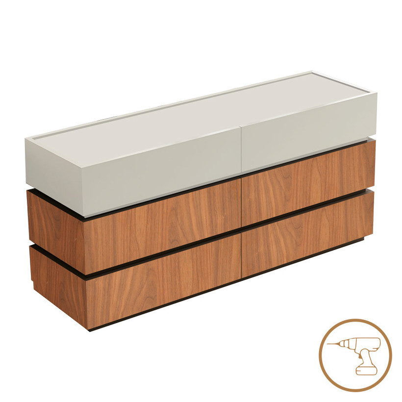 Συρταριέρα Sonlen  mdf σε καρυδί-μπεζ απόχρωση 120x40x72εκ