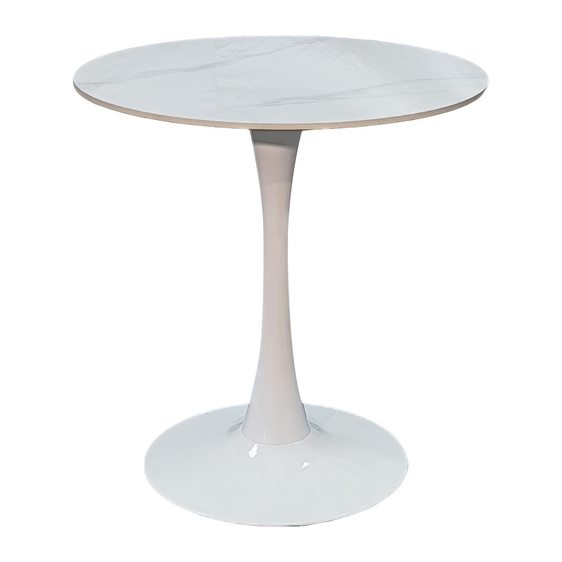 Τραπέζι Balou I  sintered stone σε λευκό μαρμάρου Φ70x74εκ