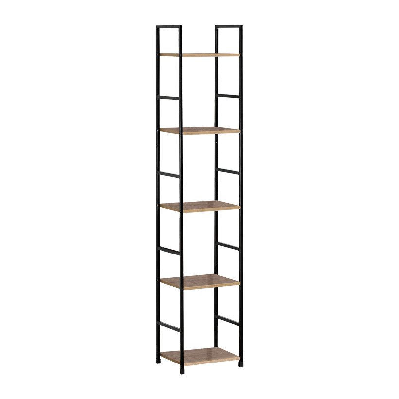 Βιβλιοθήκη Azuel  φυσικό-μαύρο μέταλλο 29x23.5x144εκ