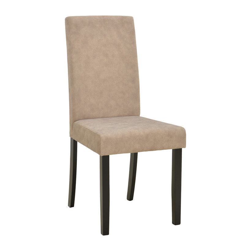 Καρέκλα Zeben  μπεζ ύφασμα με πόδι μαύρο rubberwood 43,5x55,5x93,5εκ - 2 ΤΕΜ