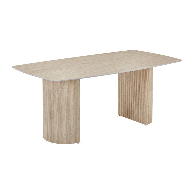 Τραπέζι Loosir  mdf-sandstone σε όψη τραβερτίνας 180x90x74εκ