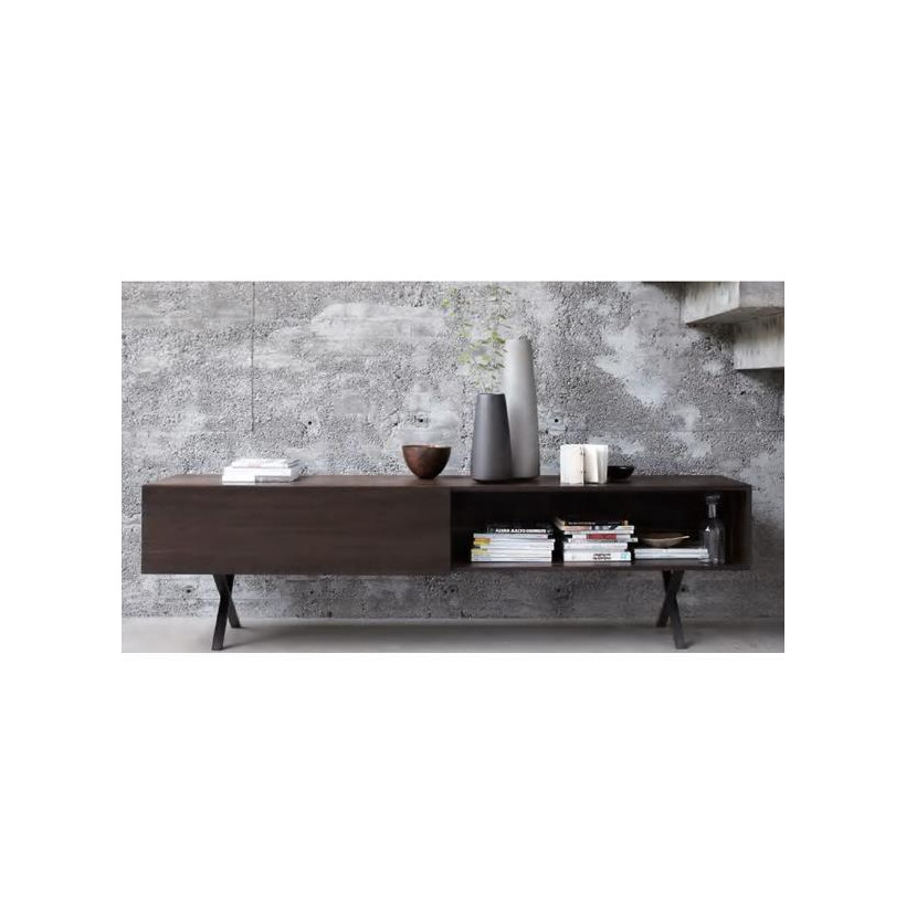 Έπιπλο τηλεόρασης Nextdeco ξύλινο με 2 ντουλάπια 160x45xY60εκ.