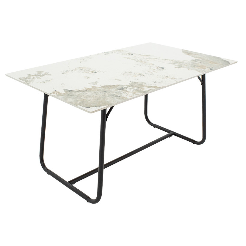 Τραπέζι Revello  sintered stone λευκό μαρμάρου-μαύρο 150x90x75εκ