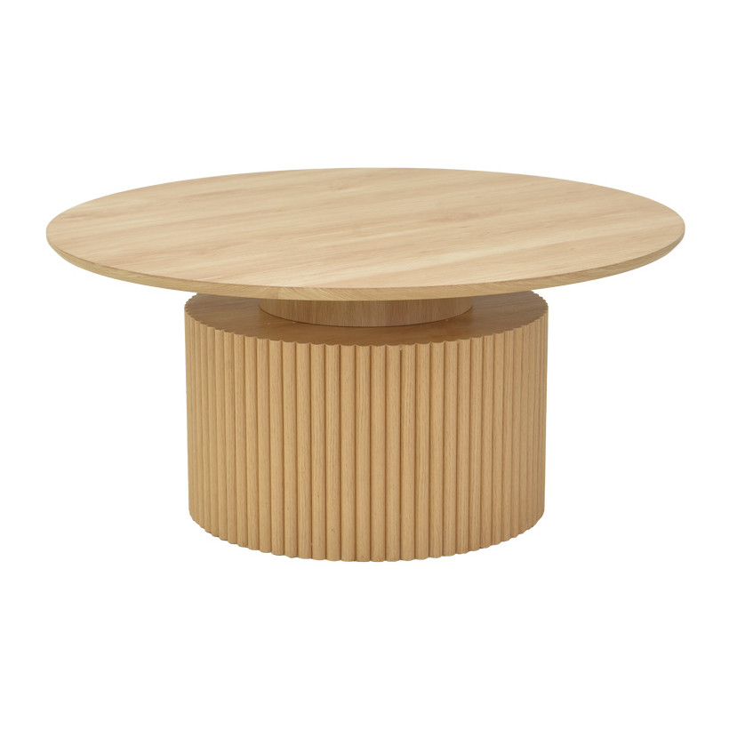 Τραπέζι σαλονιού Opols  mdf σε φυσική απόχρωση Φ90x42εκ