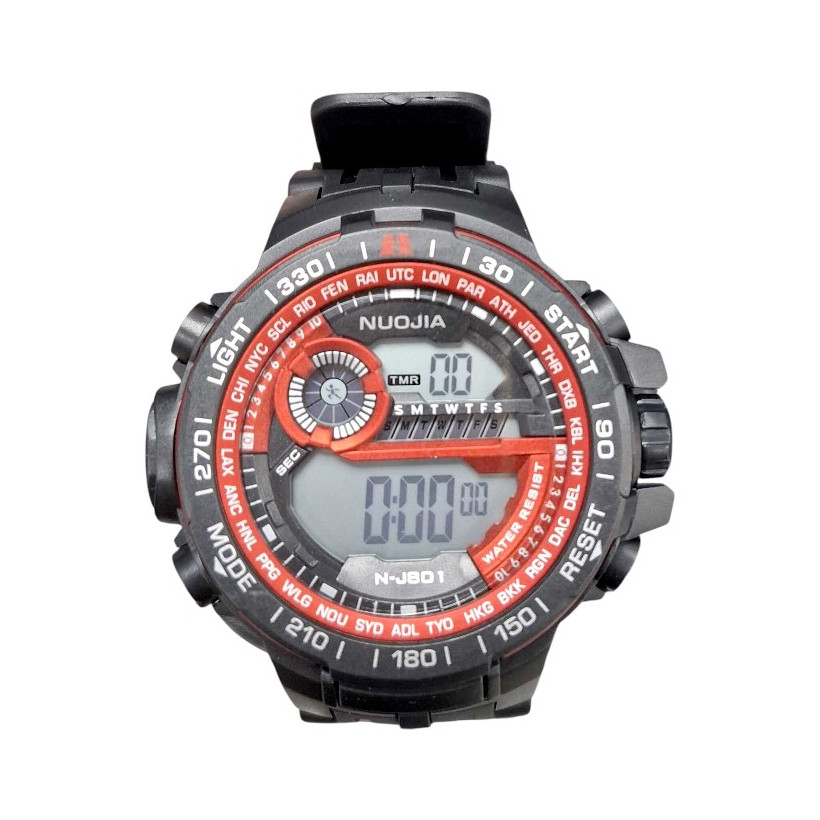 Ψηφιακό ρολόι χειρός - NJ801 - Nuojia - 115180 - Black/Red