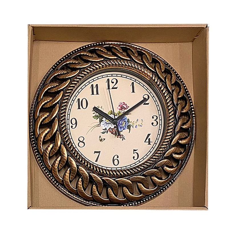 Ρολόι Τοίχου Αντικέ Χρυσό Μπρονζέ ø30cm Homie 321897 12-1877