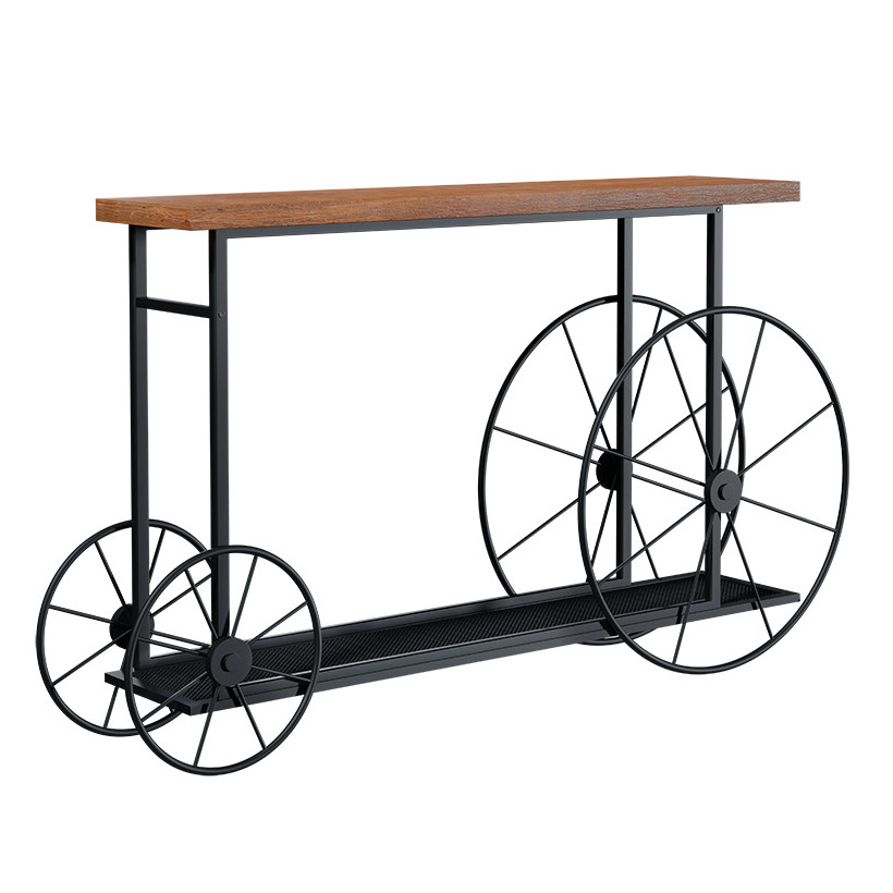 Κονσόλα Bike  χρώμα μαύρο-καρυδί 148x28x85εκ