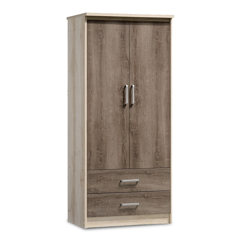 Ντουλάπα ρούχων δίφυλλη OLYMPUS  χρώμα castillo-toro 81x57x183εκ