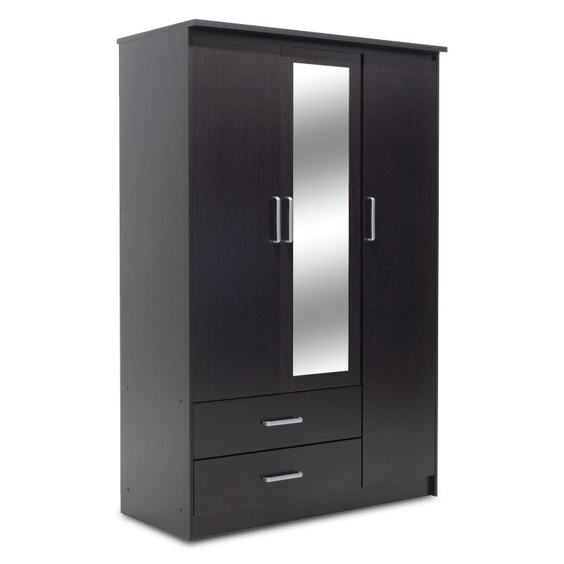 Ντουλάπα ρούχων τρίφυλλη OLYMPUS  χρώμα wenge 120x57x183εκ