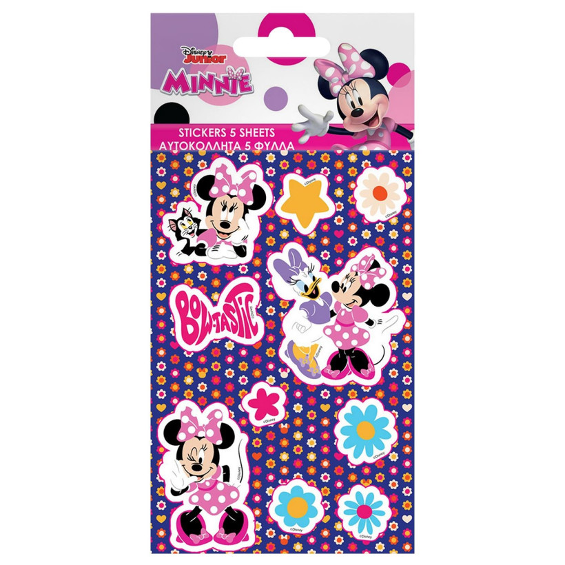 Αυτοκόλλητα σετ 5 Φύλλων Minnie 12x8cm Disney 000563888 - 10 ΤΕΜ 18-1973