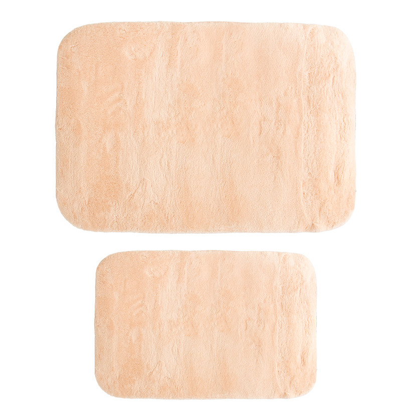 Πατάκι μπάνιου PWC-0055  σετ 2τμχ microfiber ροζ 90x60εκ