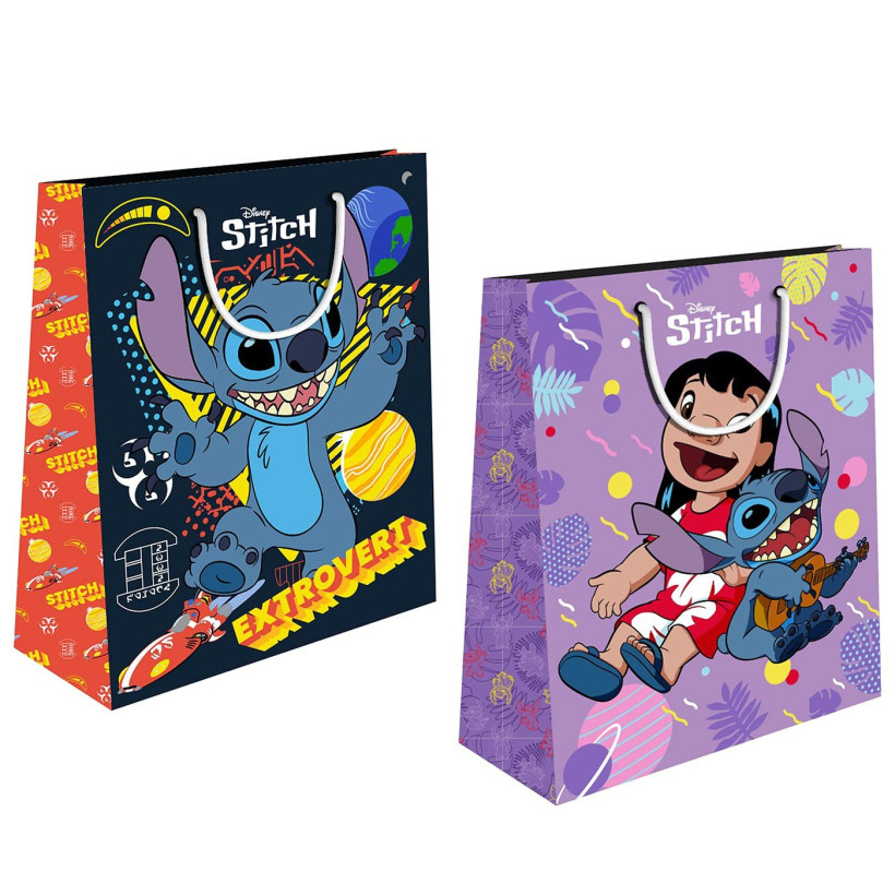 Τσάντα Δώρου Χάρτινη Lilo & Stitch (23cm) 23x18x11cm Stitch 000564060 - 12 ΤΕΜ 19-388