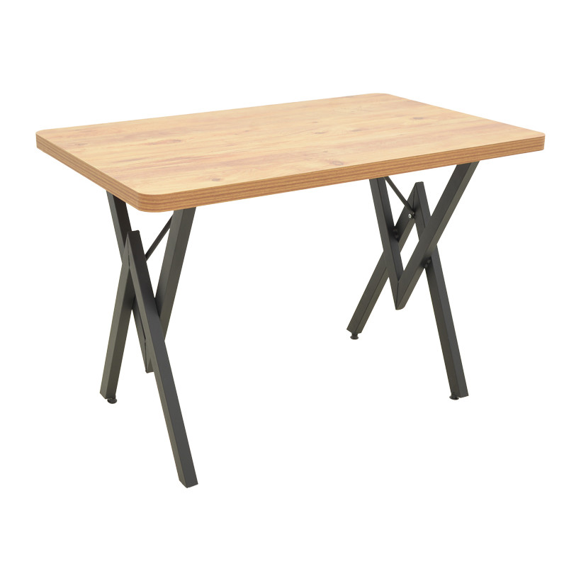 Τραπέζι Vertex  oak με μαύρα μεταλλικά πόδια 110x70x72εκ