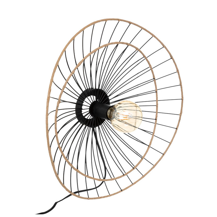 Φωτιστικό τοίχου-απλίκα Alara  E27 40W χρυσό-μαύρο Φ45x11εκ