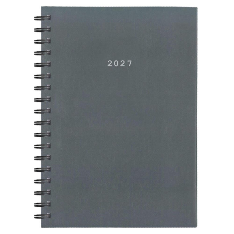 Next ημερολόγιο 2027 basic ημερήσιο σπιράλ γκρι 17x25εκ.  Δυνατότητα εκτύπωσης