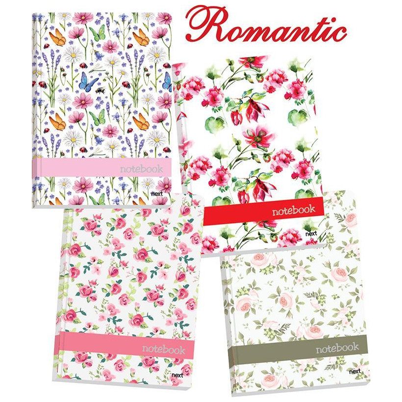 Next romantic τετράδιο δετό 14x21εκ. 4Θ. 256σελ. - 4 ΤΕΜ