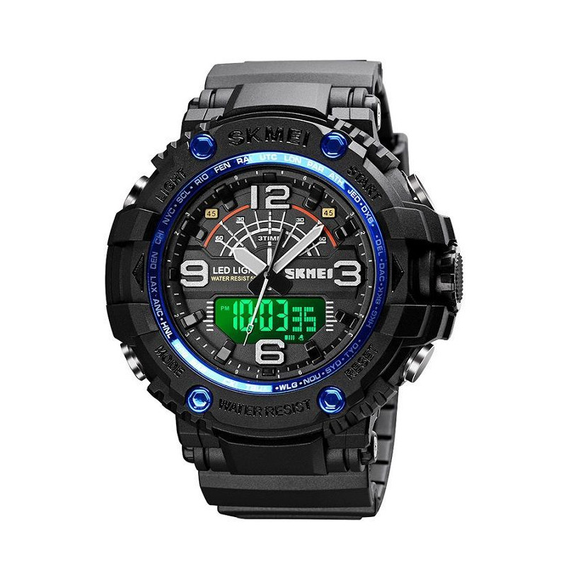 Ψηφιακό/αναλογικό ρολόι χειρός - Skmei - 1617 - Black/Blue