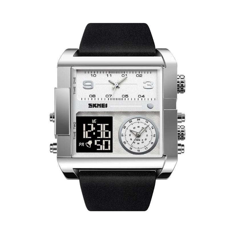 Ψηφιακό/αναλογικό ρολόι χειρός - Skmei - 2020 - Silver/Black