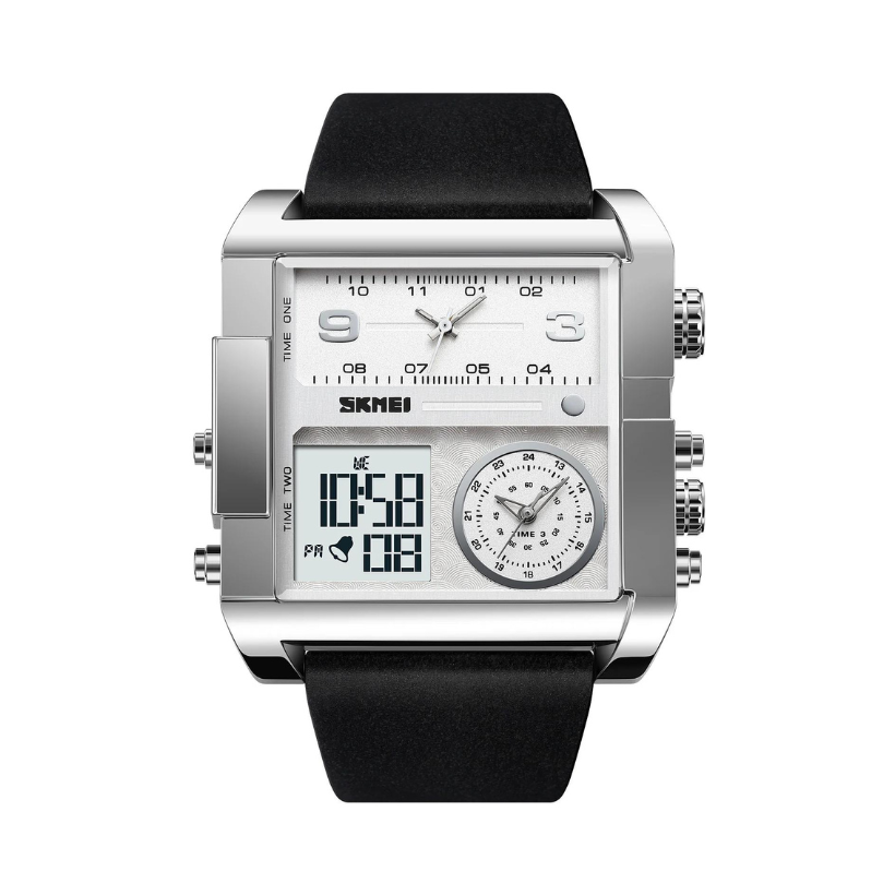 Ψηφιακό/αναλογικό ρολόι χειρός - Skmei - 2020 - Silver/White