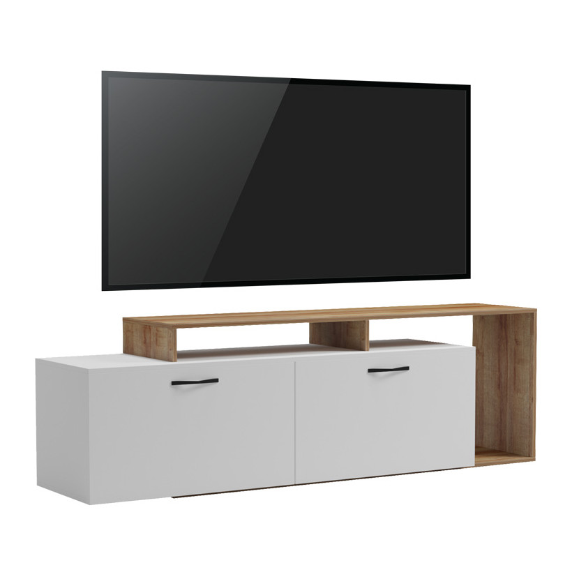 Έπιπλο τηλεόρασης Tobler  σε oak- λευκή απόχρωση 170x40x53εκ